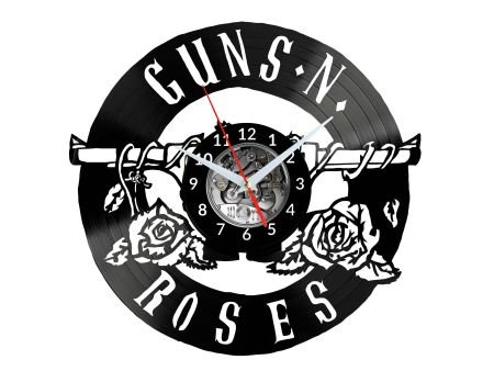 Guns and Roses Zegar Ścienny Płyta Winylowa Nowoczesny Dekoracyjny Na Prezent Urodziny