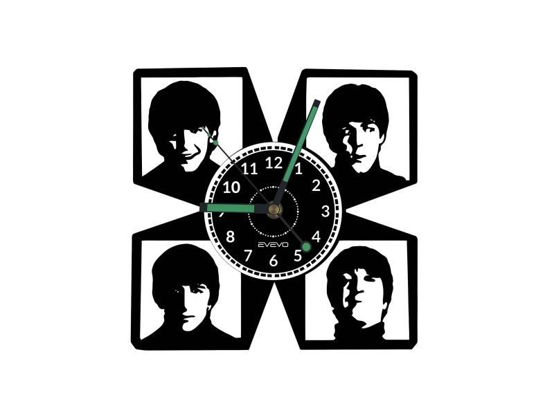 Liverpool Rock Band ZEGAR ŚCIENNY DEKORACYJNY NOWOCZESNY PŁYTA WINYLOWA WINYL NA PREZENT EVEVO EVEVO.PL