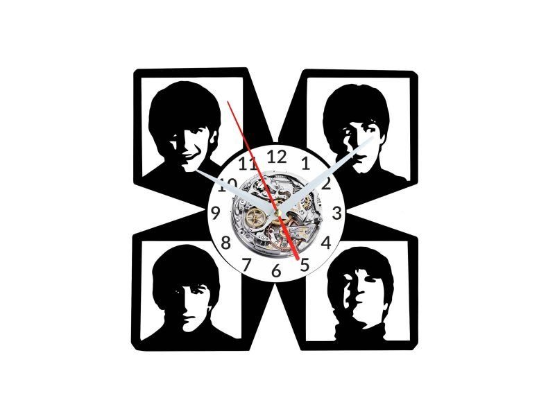 Liverpool Rock Band ZEGAR ŚCIENNY DEKORACYJNY NOWOCZESNY PŁYTA WINYLOWA WINYL NA PREZENT EVEVO EVEVO.PL