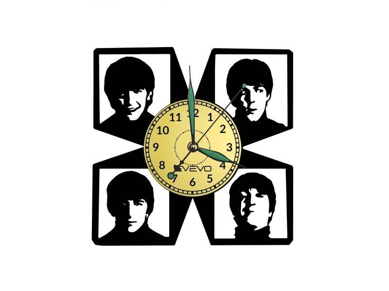 Liverpool Rock Band ZEGAR ŚCIENNY DEKORACYJNY NOWOCZESNY PŁYTA WINYLOWA WINYL NA PREZENT EVEVO EVEVO.PL