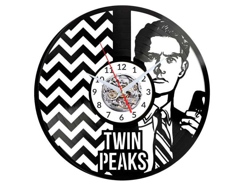 TWIN PEAKS ZEGAR ŚCIENNY DEKORACYJNY NOWOCZESNY PŁYTA WINYLOWA WINYL NA PREZENT EVEVO EVEVO.PL