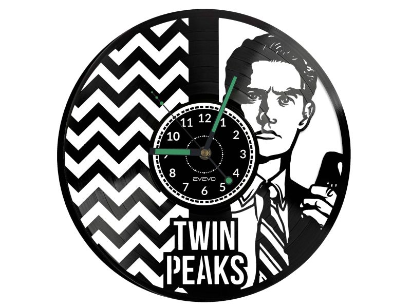 TWIN PEAKS ZEGAR ŚCIENNY DEKORACYJNY NOWOCZESNY PŁYTA WINYLOWA WINYL NA PREZENT EVEVO EVEVO.PL