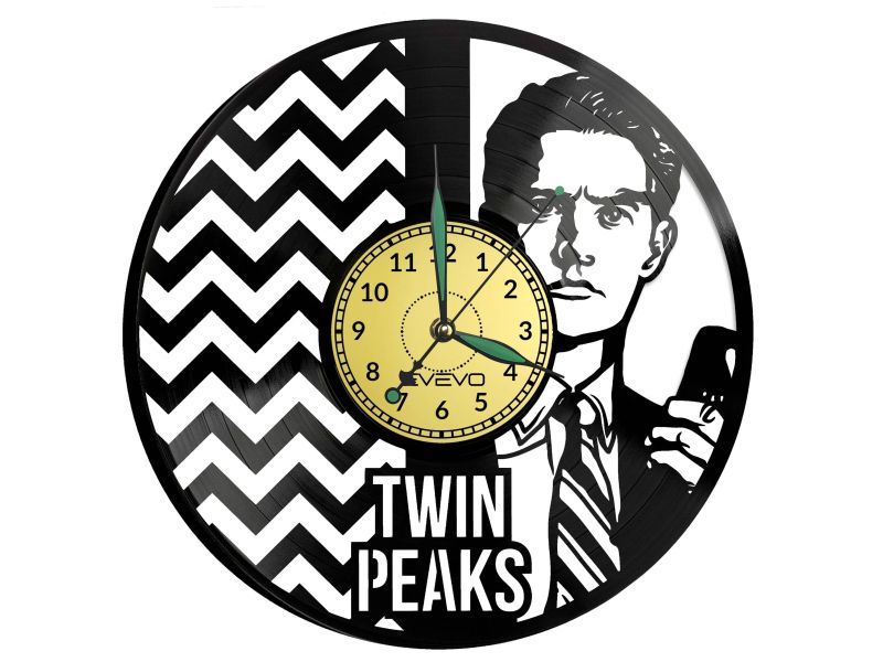 TWIN PEAKS ZEGAR ŚCIENNY DEKORACYJNY NOWOCZESNY PŁYTA WINYLOWA WINYL NA PREZENT EVEVO EVEVO.PL