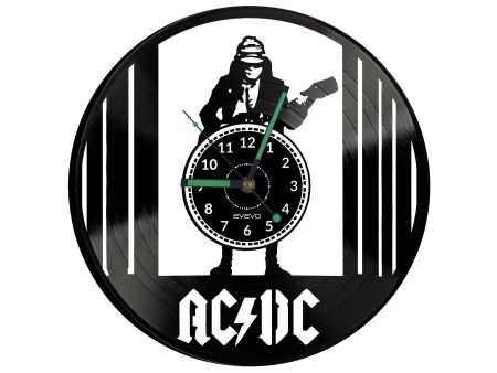 ACDC ZEGAR ŚCIENNY DEKORACYJNY NOWOCZESNY PŁYTA WINYLOWA WINYL NA PREZENT EVEVO EVEVO.PL