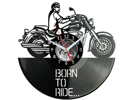 Born To Ride Motor ZEGAR ŚCIENNY DEKORACYJNY NOWOCZESNY PŁYTA 
WINYLOWA WINYL NA PREZENT EVEVO EVEVO.PL