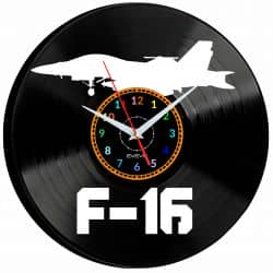 F16 MYŚLIWIEC ZEGAR ŚCIENNY DEKORACYJNY NOWOCZESNY PŁYTA 
WINYLOWA WINYL NA PREZENT EVEVO EVEVO.PL