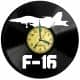 F16 MYŚLIWIEC ZEGAR ŚCIENNY DEKORACYJNY NOWOCZESNY PŁYTA 
WINYLOWA WINYL NA PREZENT EVEVO EVEVO.PL