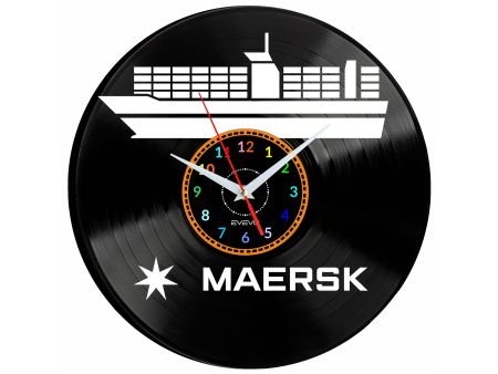 MAERSK ZEGAR ŚCIENNY DEKORACYJNY NOWOCZESNY PŁYTA 
WINYLOWA WINYL NA PREZENT EVEVO EVEVO.PL