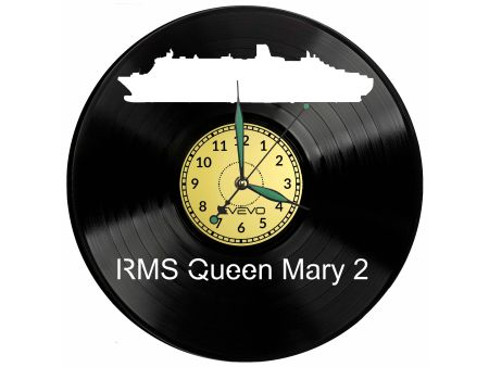 RMS QUEEN MARY 2 ZEGAR ŚCIENNY DEKORACYJNY NOWOCZESNY PŁYTA 
WINYLOWA WINYL NA PREZENT EVEVO EVEVO.PL