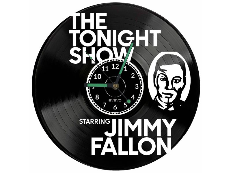 THE TONIGHT SHOW JIMMY FALLON ZEGAR ŚCIENNY DEKORACYJNY NOWOCZESNY PŁYTA 
WINYLOWA WINYL NA PREZENT EVEVO EVEVO.PL