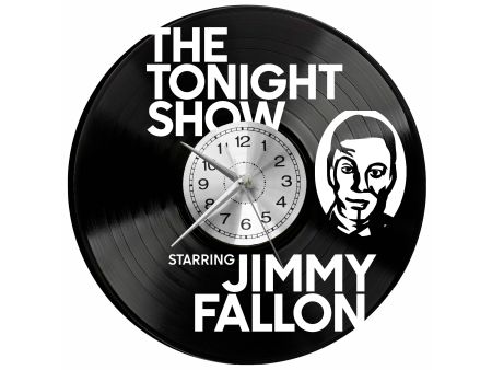 THE TONIGHT SHOW JIMMY FALLON ZEGAR ŚCIENNY DEKORACYJNY NOWOCZESNY PŁYTA 
WINYLOWA WINYL NA PREZENT EVEVO EVEVO.PL