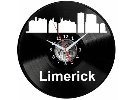 LIMERICK ZEGAR ŚCIENNY DEKORACYJNY NOWOCZESNY PŁYTA 
WINYLOWA WINYL NA PREZENT EVEVO EVEVO.PL