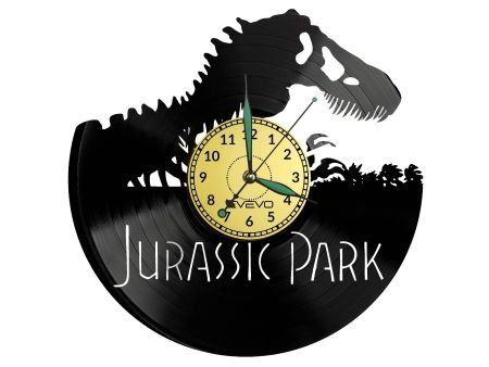 JURASSIC PARK ZEGAR ŚCIENNY DEKORACYJNY NOWOCZESNY PŁYTA WINYLOWA WINYL NA PREZENT EVEVO EVEVO.PL