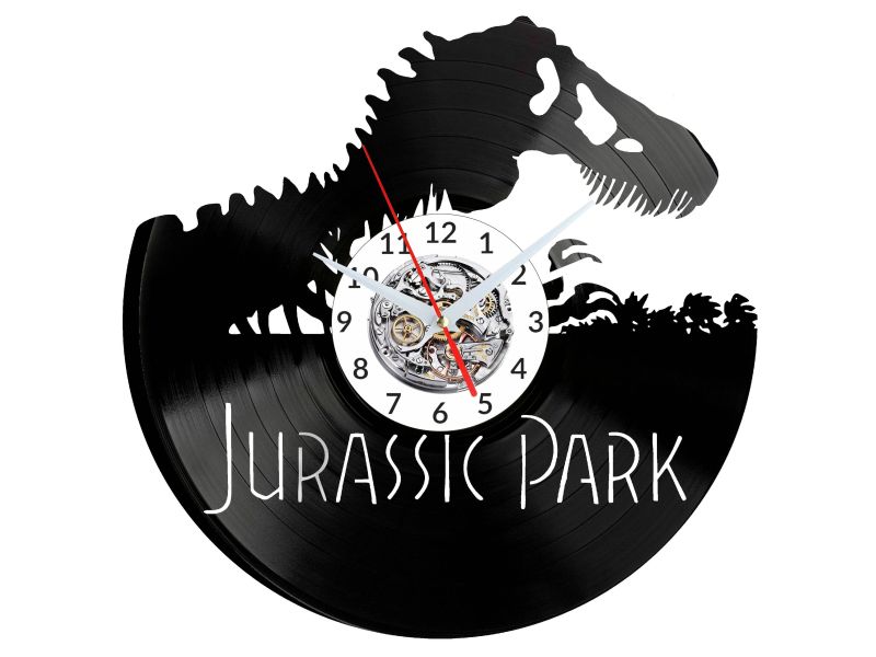 JURASSIC PARK ZEGAR ŚCIENNY DEKORACYJNY NOWOCZESNY PŁYTA 
WINYLOWA WINYL NA PREZENT EVEVO EVEVO.PL