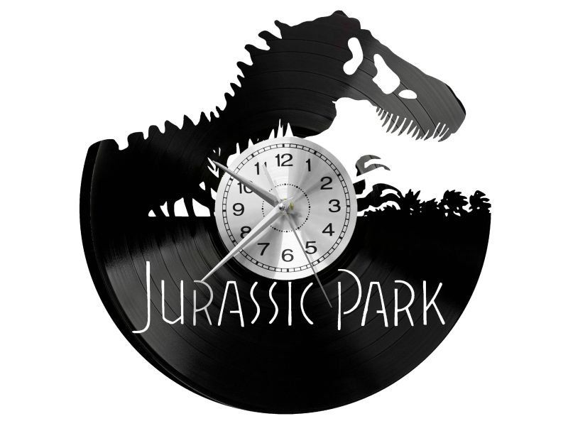 JURASSIC PARK ZEGAR ŚCIENNY DEKORACYJNY NOWOCZESNY PŁYTA WINYLOWA WINYL NA PREZENT EVEVO EVEVO.PL