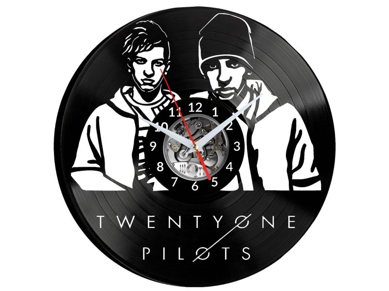 TWENTY ONE PILOTS ZEGAR ŚCIENNY DEKORACYJNY NOWOCZESNY PŁYTA 
WINYLOWA WINYL NA PREZENT EVEVO EVEVO.PL