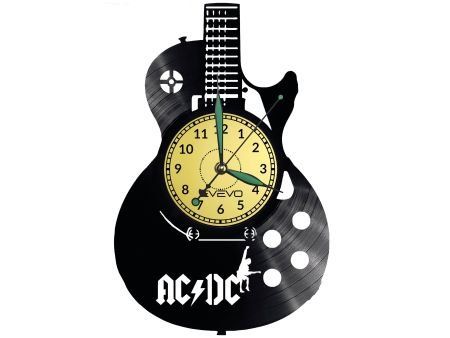 ACDC ZEGAR ŚCIENNY DEKORACYJNY NOWOCZESNY PŁYTA WINYLOWA WINYL NA PREZENT EVEVO EVEVO.PL