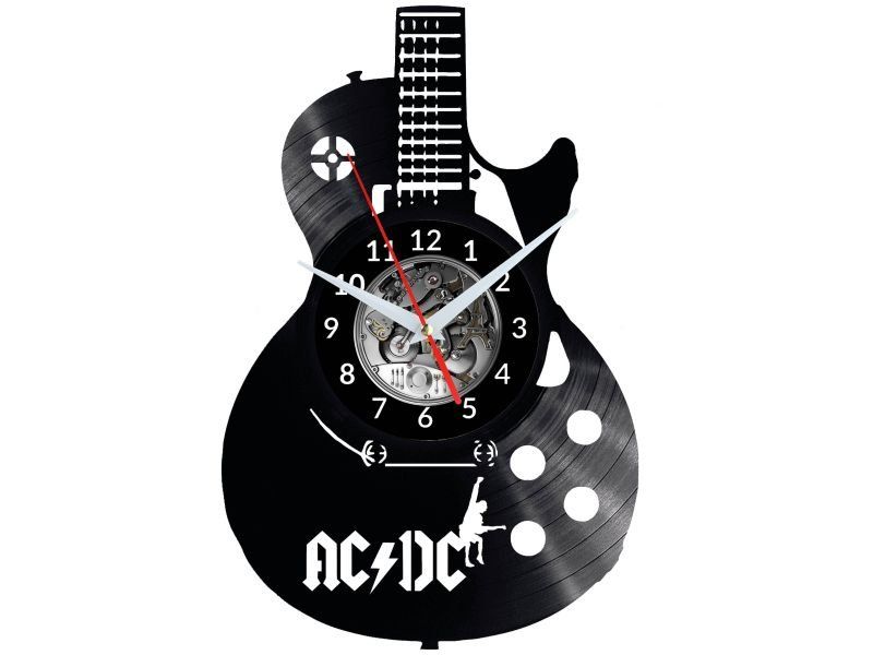 ACDC ZEGAR ŚCIENNY DEKORACYJNY NOWOCZESNY PŁYTA WINYLOWA WINYL NA PREZENT EVEVO EVEVO.PL