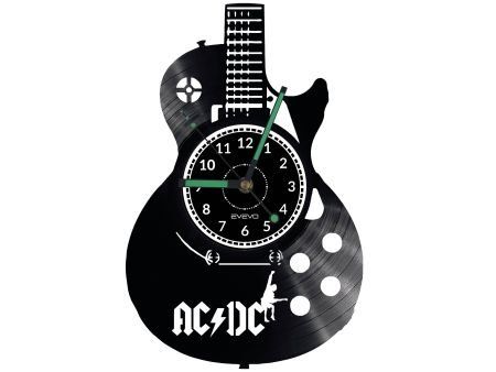 ACDC ZEGAR ŚCIENNY DEKORACYJNY NOWOCZESNY PŁYTA WINYLOWA WINYL NA PREZENT EVEVO EVEVO.PL