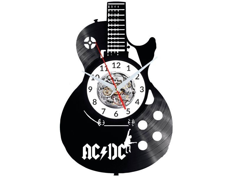 ACDC ZEGAR ŚCIENNY DEKORACYJNY NOWOCZESNY PŁYTA WINYLOWA WINYL NA PREZENT EVEVO EVEVO.PL