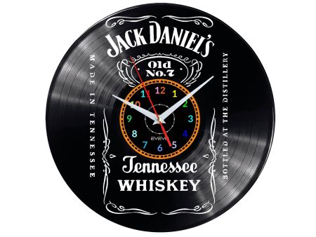 JACK DANIELS ZEGAR ŚCIENNY DEKORACYJNY NOWOCZESNY PŁYTA WINYLOWA WINYL NA PREZENT EVEVO EVEVO.PL