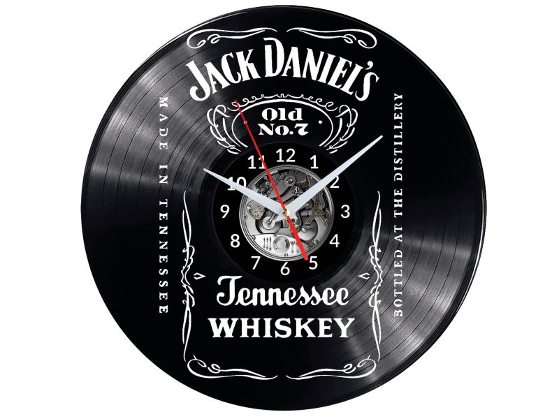 Jack Daniels Zegar Ścienny Płyta Winylowa Nowoczesny Dekoracyjny Na Prezent Urodziny