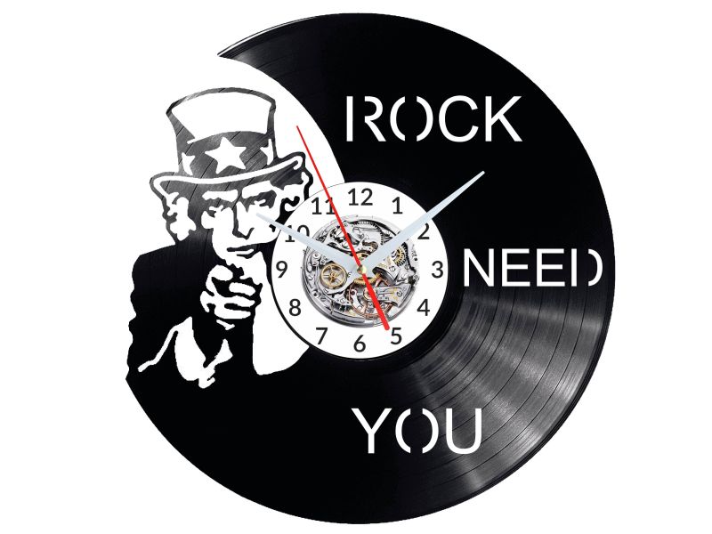 Rock Need You Zegar Ścienny Płyta Winylowa Nowoczesny Dekoracyjny Na Prezent Urodziny