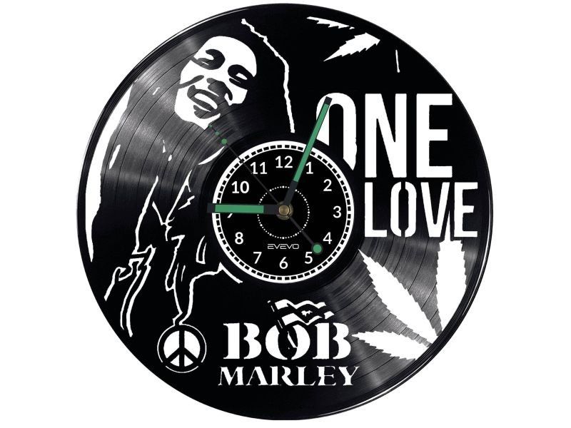 BOB MARLEY ZEGAR ŚCIENNY DEKORACYJNY NOWOCZESNY PŁYTA WINYLOWA WINYL NA PREZENT EVEVO EVEVO.PL