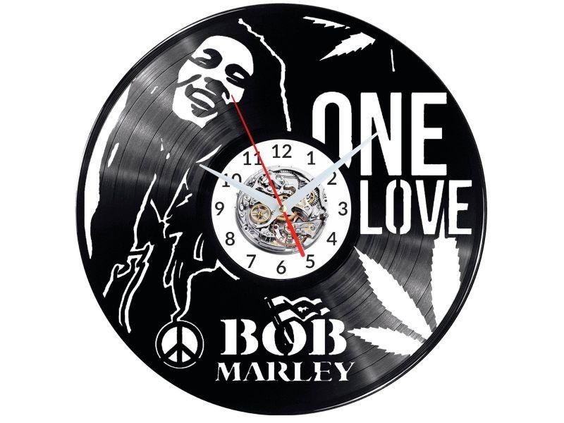 BOB MARLEY ZEGAR ŚCIENNY DEKORACYJNY NOWOCZESNY PŁYTA WINYLOWA WINYL NA PREZENT EVEVO EVEVO.PL