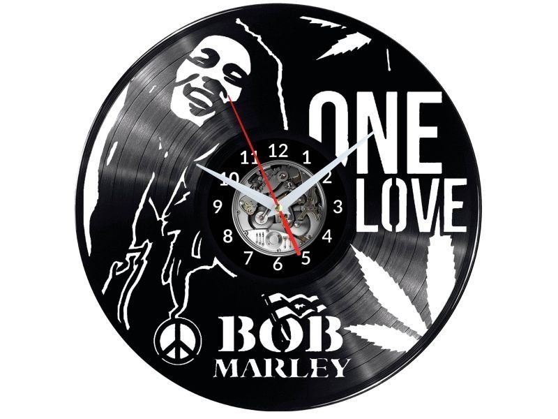 BOB MARLEY ZEGAR ŚCIENNY DEKORACYJNY NOWOCZESNY PŁYTA WINYLOWA WINYL NA PREZENT EVEVO EVEVO.PL