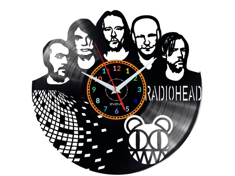 RADIOHEAD ZEGAR ŚCIENNY DEKORACYJNY NOWOCZESNY PŁYTA 
WINYLOWA WINYL NA 
PREZENT EVEVO EVEVO.PL