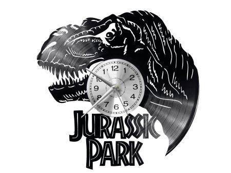 JURASSIC PARK ZEGAR ŚCIENNY DEKORACYJNY NOWOCZESNY PŁYTA WINYLOWA WINYL NA PREZENT EVEVO EVEVO.PL