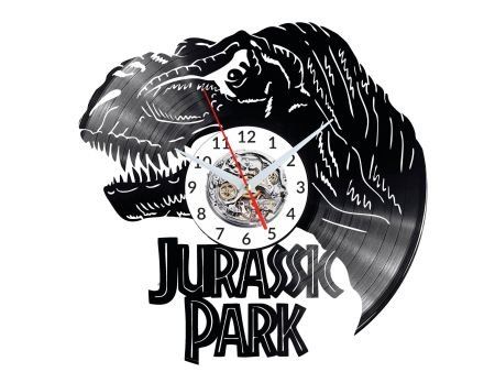 JURASSIC PARK ZEGAR ŚCIENNY DEKORACYJNY NOWOCZESNY PŁYTA WINYLOWA WINYL NA PREZENT EVEVO EVEVO.PL